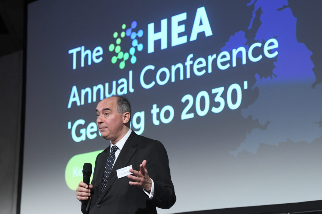 Lord Johnson delivering the keynote address at the HEA conference