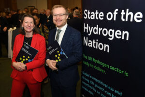 HEA CEO Dr Emma Guthrie with Minister Michael Shanks at the HEA's State of the Hydrogen Nation Report launch event